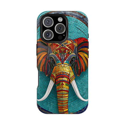 Artistic Elephant Phone Case, Elephant Case, Trendy iPhone Case, Elephant Lover Gift, Unique iPhone Case, Mosaic Design