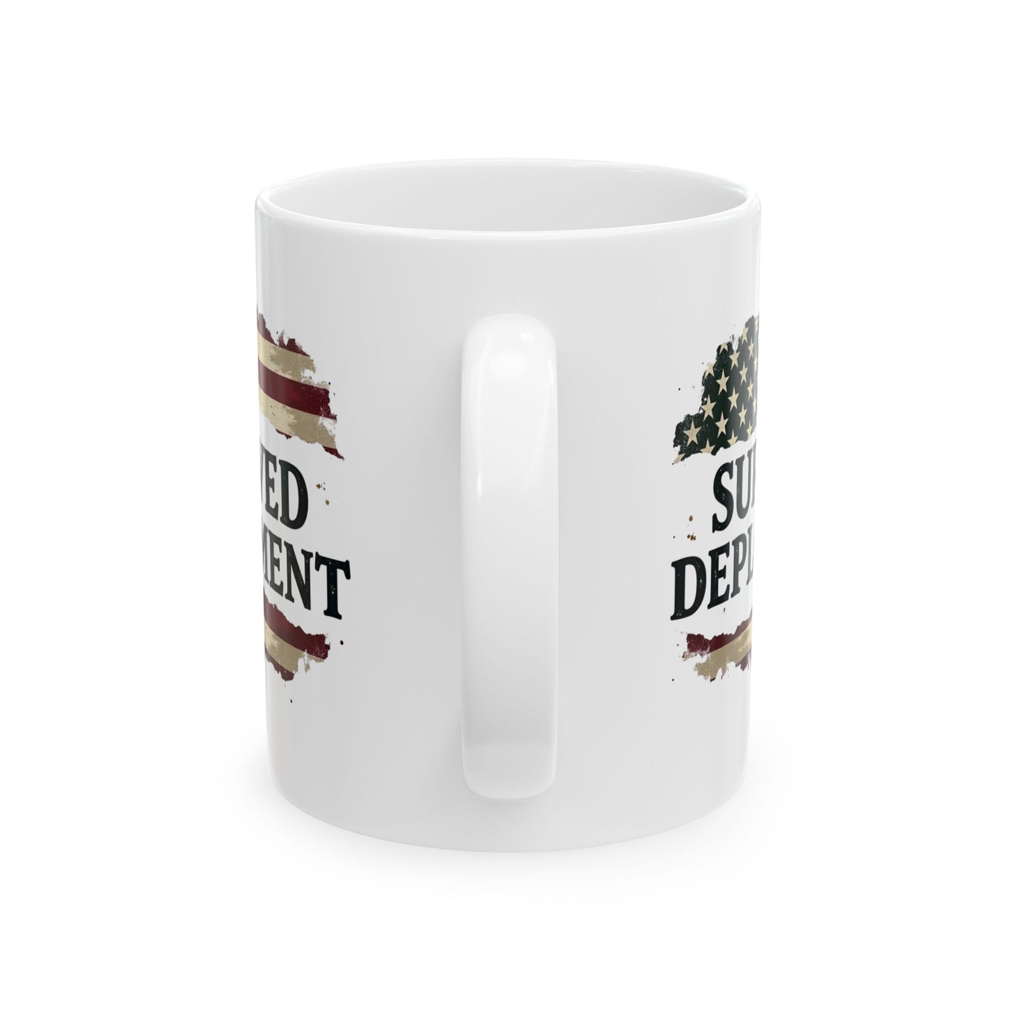 National Guard Survived Deployment Flag Mug, Army National Guard, Veteran Appreciation Gift, Military Coffee Cup