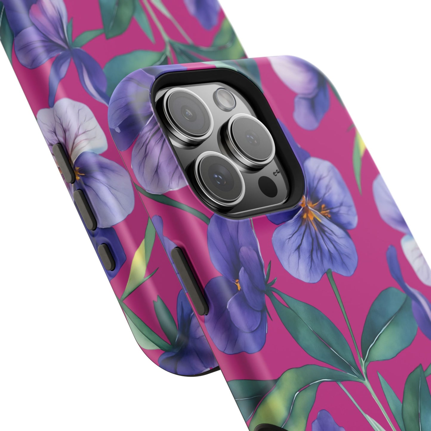 African Violet Floral Magnetic Tough Case, Summer Iphone Case, Wildflower Case, Flower Phone Cover, Stylish Phone Case