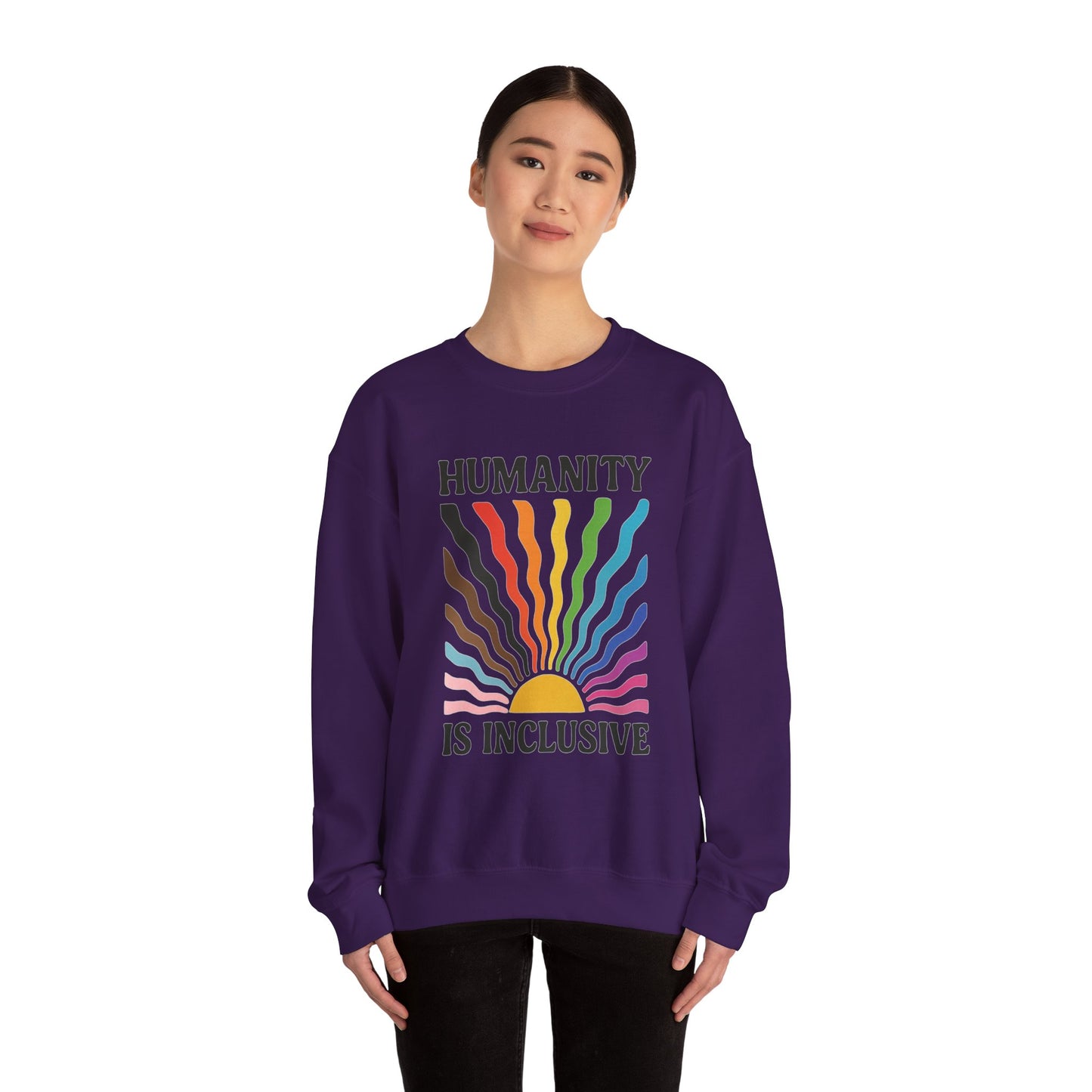 Pride Month Crewneck Sweatshirt, Humanity is Inclusive, LGBT Shirt, Lesbian Pride, Bisexual, Transgender, Equal Rights, pridemonth