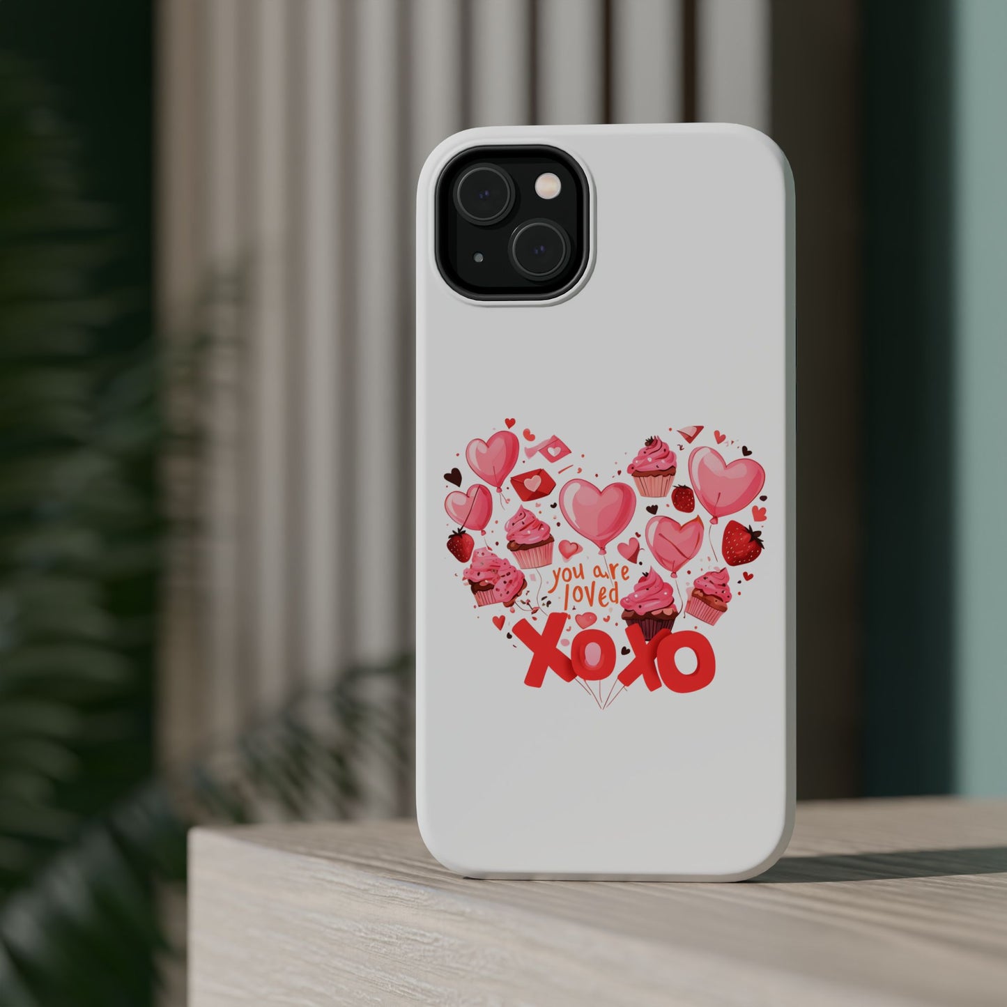 Valentine's Day Magnetic Tough Cases, Cute Phone Cover, Gift for Her, Love Heart Design, Personalizable Tech Accessory