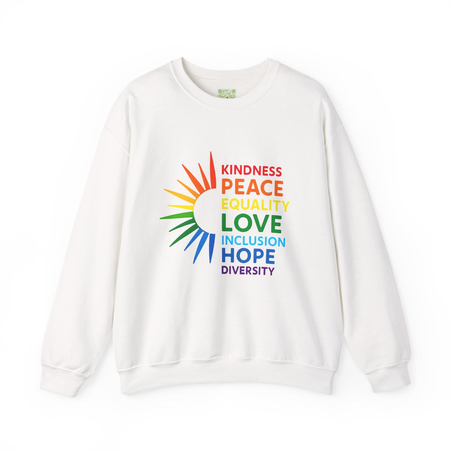 LGBTQ Equality Shirt, Pride Month Crewneck Sweatshirt, Kindness Peace Love Pride Sweater, Rainbow Gay Pride Clothing, Unisex Pride Gift