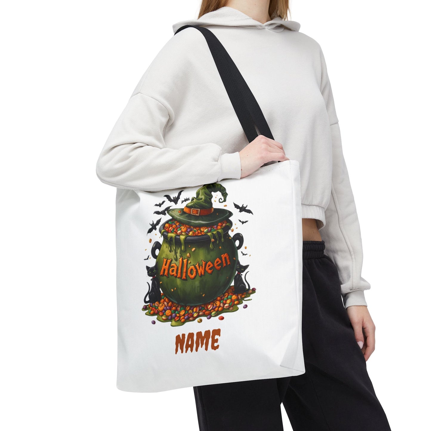 Custom Kids Halloween Trick or Treat Bag – Personalized Candy Tote Sack – Children’s Halloween Gift, Reusable Trick-or-Treat Tote