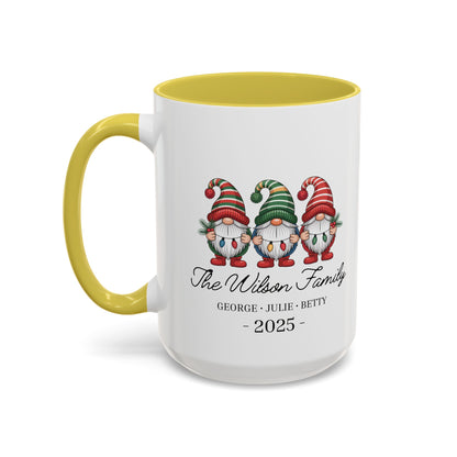 gnome mug, Personalized Family Gnome Christmas Mug, Custom Family Name 2025 Coffee Cup, Cute Holiday Gift for Family, Christmas Gnome Mug Keepsake