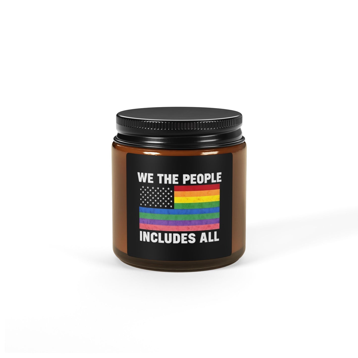 Inclusive Vibes Scented Soy Candle, We The People Pride, Multi-Size Amber Jar, Pride Merch, Subtle Pride, Pride 2025