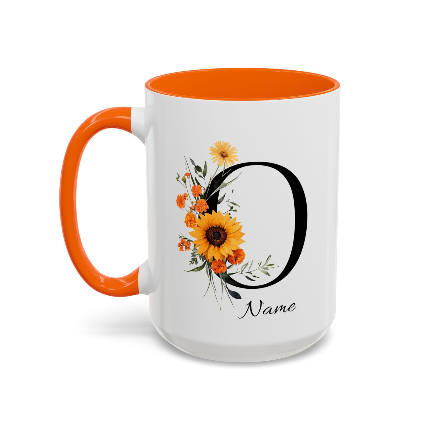 Personalized Floral Monogram - Letter O - Elegant Accent Coffee Mug – Personalized Mothers Day Gift