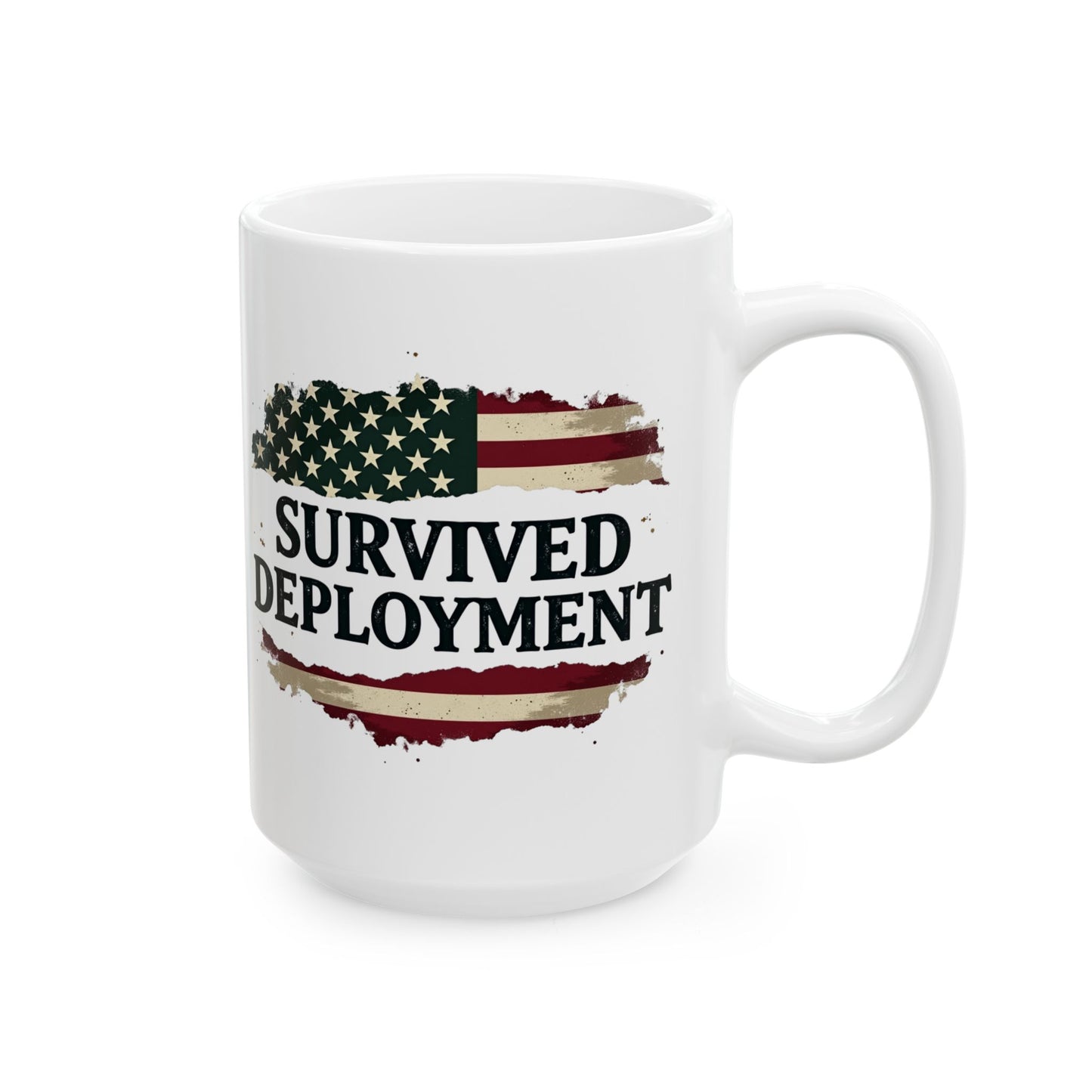 National Guard Survived Deployment Flag Mug, Army National Guard, Veteran Appreciation Gift, Military Coffee Cup