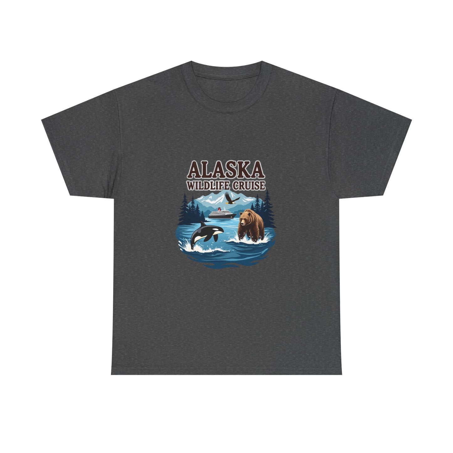 Alaska Wildlife Cruise Unisex Heavy Cotton Tee, Alaska Cruise Shirt, Wildlife Vacation Tee, Nature Enthusiast Gift