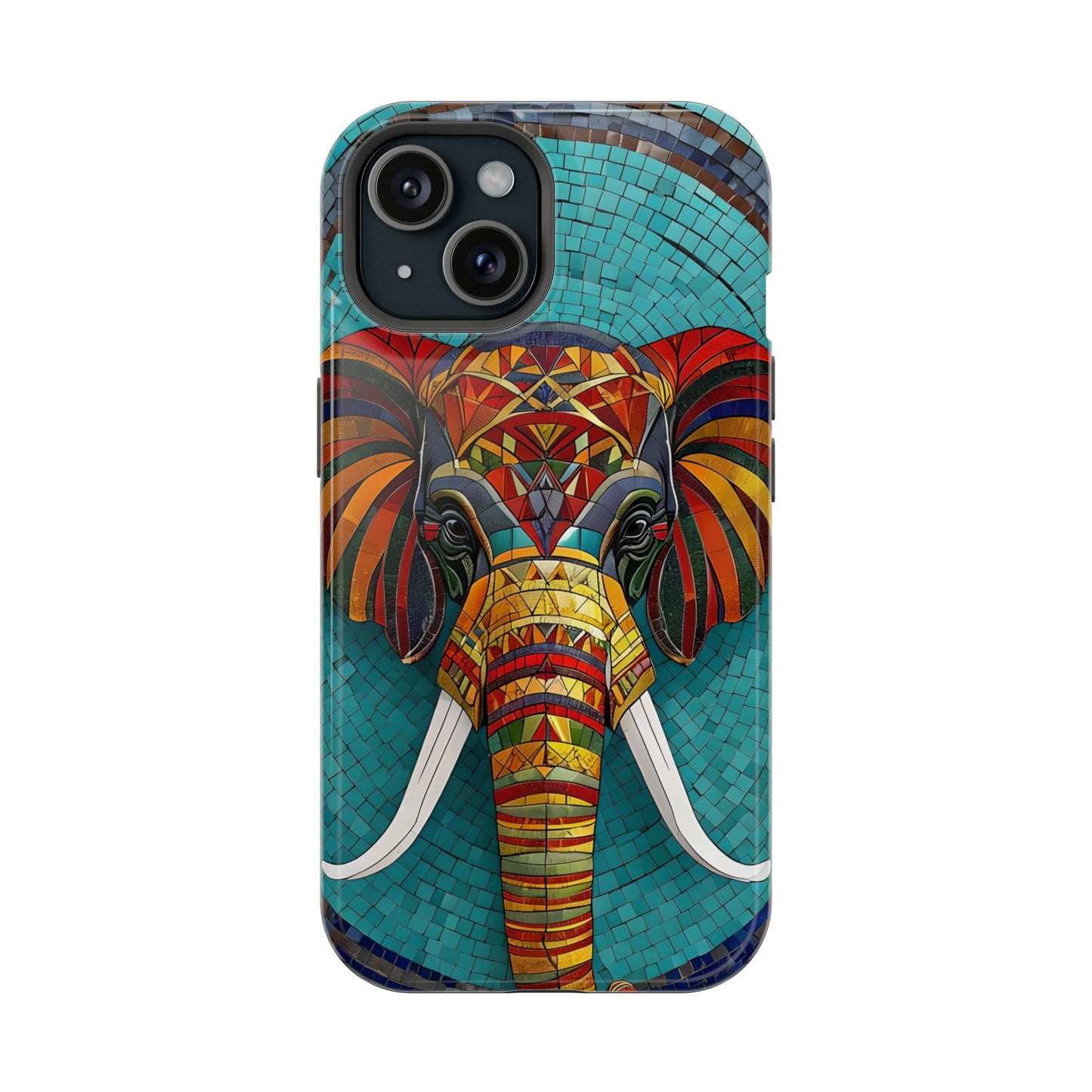 Artistic Elephant Phone Case, Elephant Case, Trendy iPhone Case, Elephant Lover Gift, Unique iPhone Case, Mosaic Design