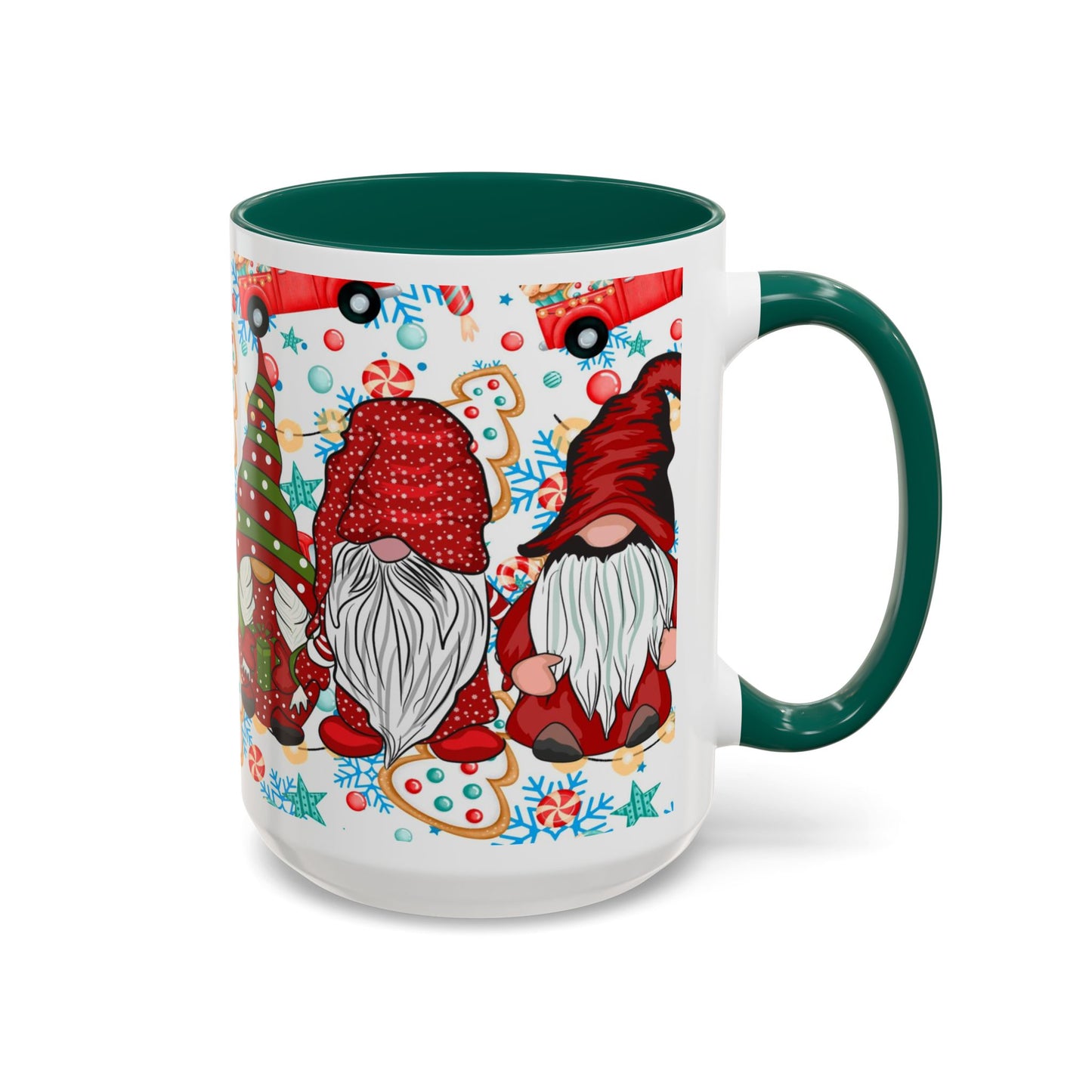 Gingerbread Christmas Gnome Mug with Cookies and Candy, Cute Holiday Coffee Cup, Festive Gnome Lover Gift, Winter Hot Cocoa Mug, Holiday Kitchen Drinkware