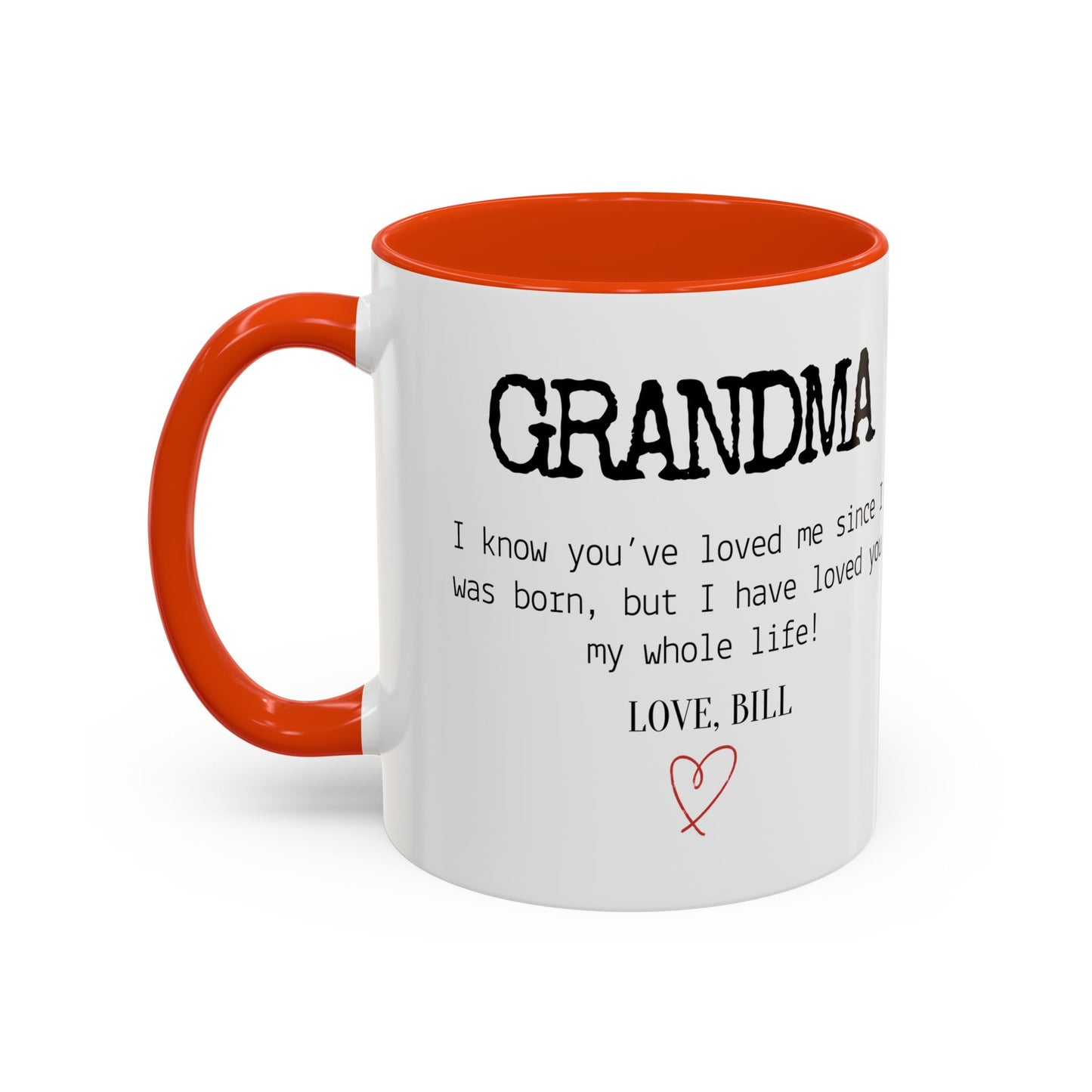Personalized Grandma Mug, Gift from Grandchild, Custom Message Coffee Cup, Grandma Birthday Gift, Mother’s Day Mug, Sentimental Gift for Grandma