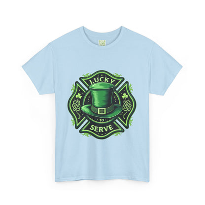 Firefighting Lucky to Serve Tee, Firefighter Gift, Shamrock Tee, St Patrick's Firefighter Day Tee, Fireman Shirt, Firemen Gift