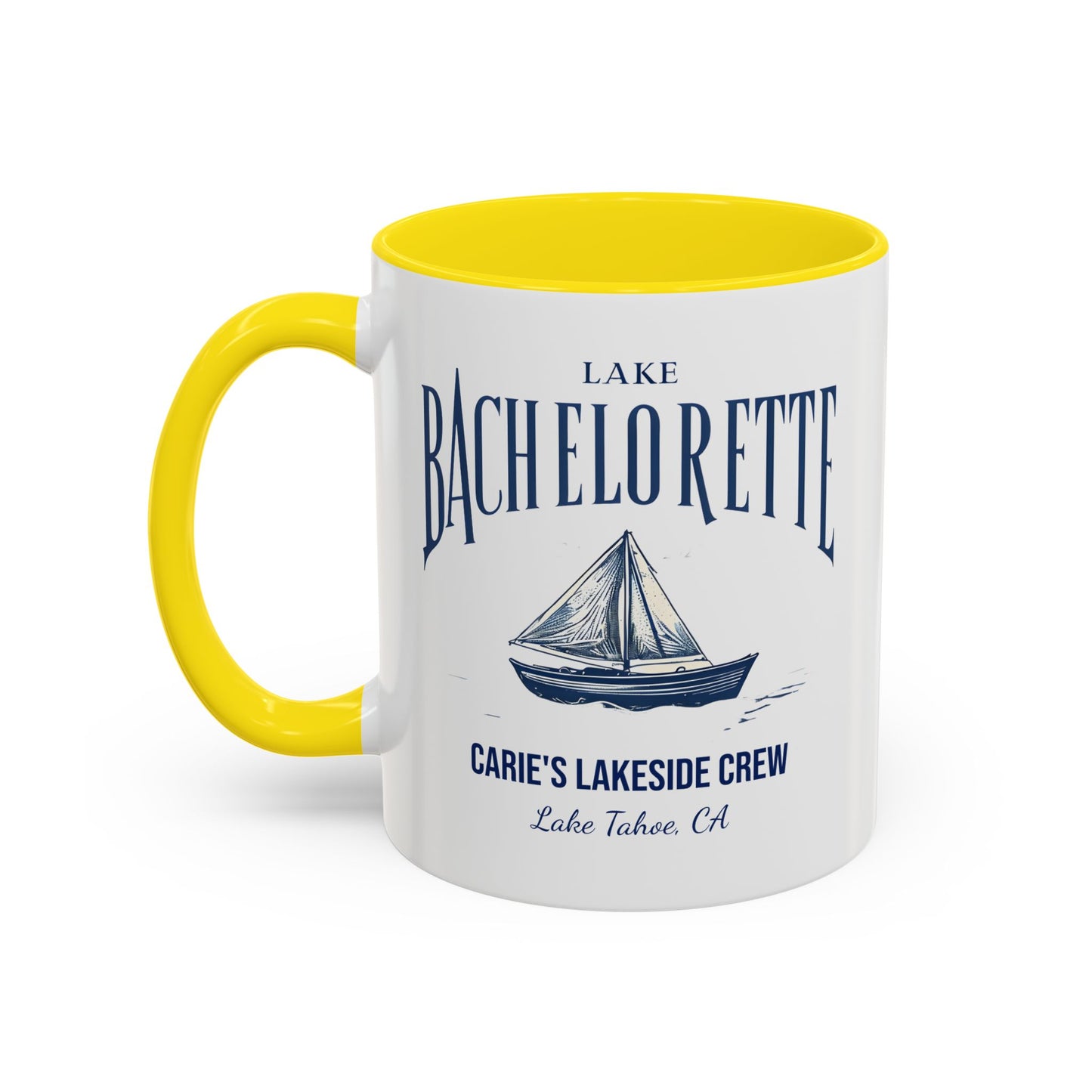 Let's Get Nauti Personalized Accent Coffee Mug, Sail Boat Hen Party Favor, Bachelorette Cruise, Bride Tribe, Camp Bach Gift