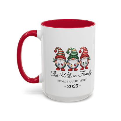gnome mug, Personalized Family Gnome Christmas Mug, Custom Family Name 2025 Coffee Cup, Cute Holiday Gift for Family, Christmas Gnome Mug Keepsake