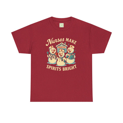 Nurses Make Spirits Bright Tee, Christmas Nurse Shirt, Nurse Holiday, Snowman Tshirt, Gift For Nurse, Nursing Christmas