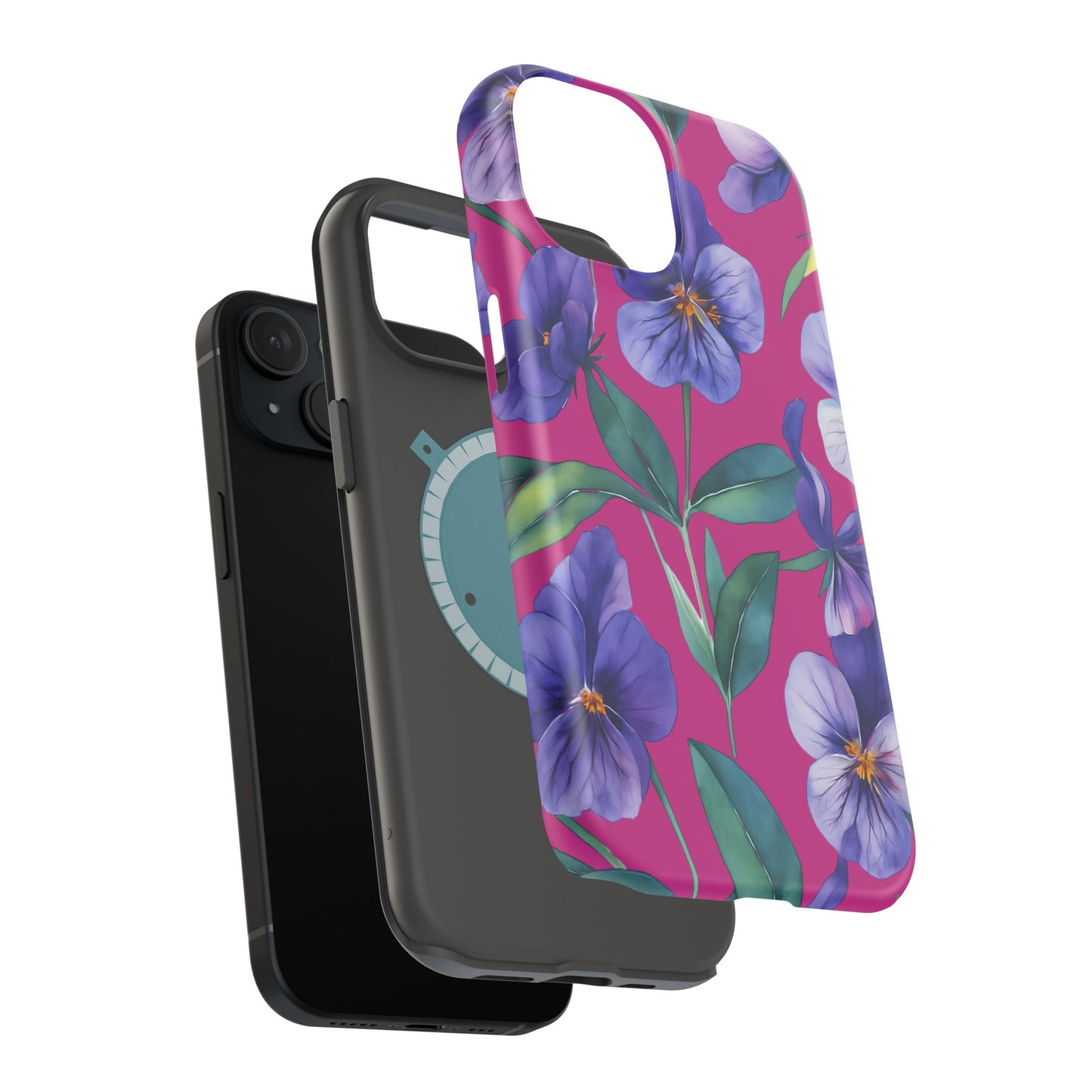 African Violet Floral Magnetic Tough Case, Summer Iphone Case, Wildflower Case, Flower Phone Cover, Stylish Phone Case