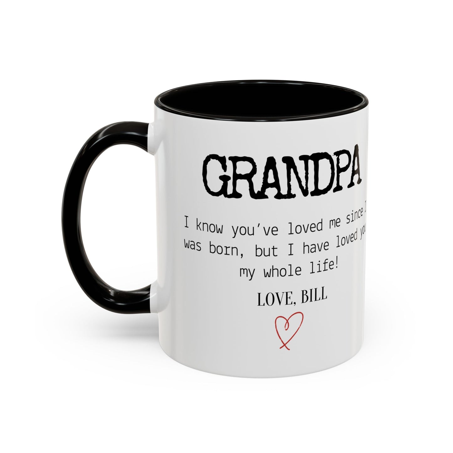 Personalized Grandpa Mug, Gift from Grandchild, Custom Message Coffee Cup, Grandpa Birthday Gift, Father’s Day Mug, Sentimental Gift for Grandpa