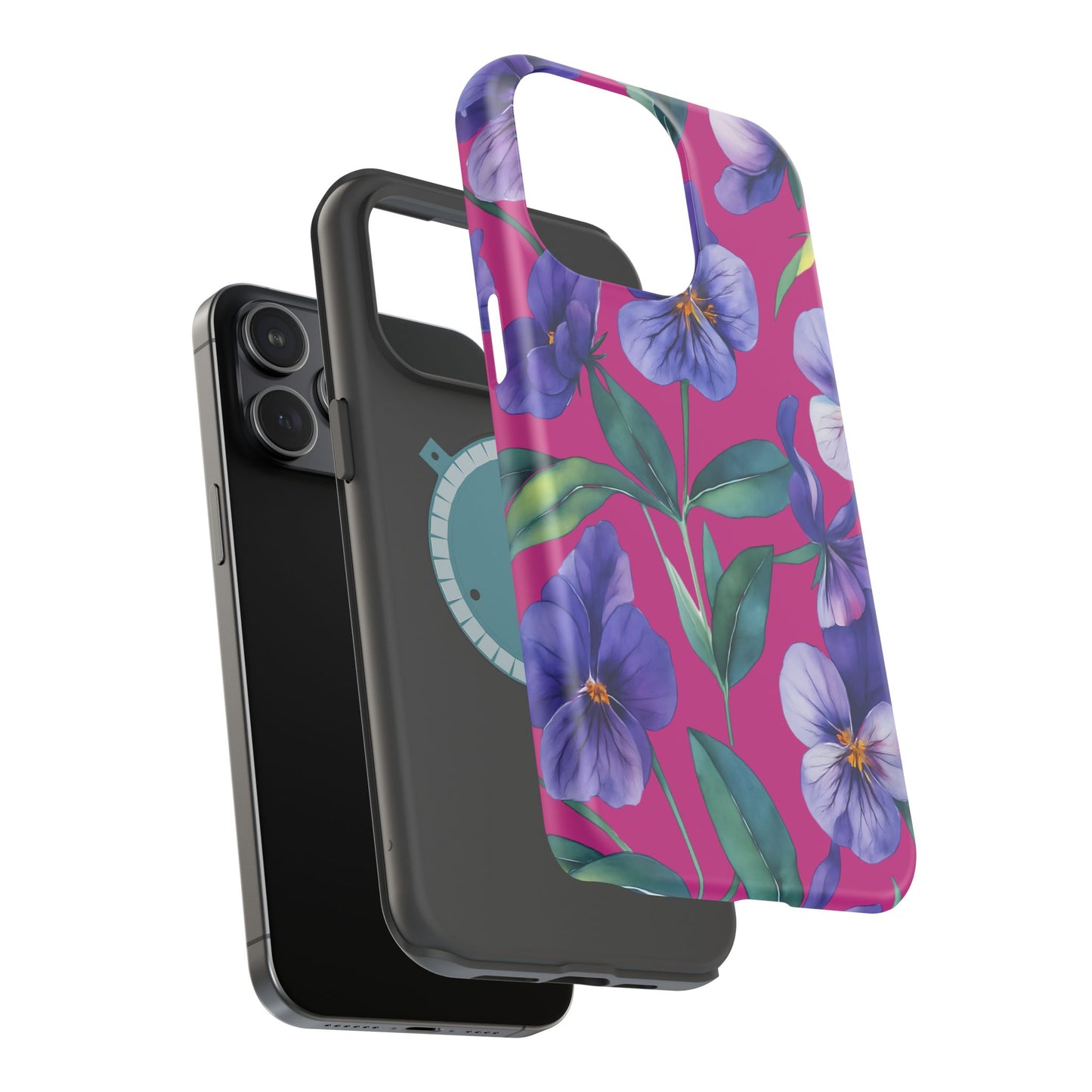 African Violet Floral Magnetic Tough Case, Summer Iphone Case, Wildflower Case, Flower Phone Cover, Stylish Phone Case