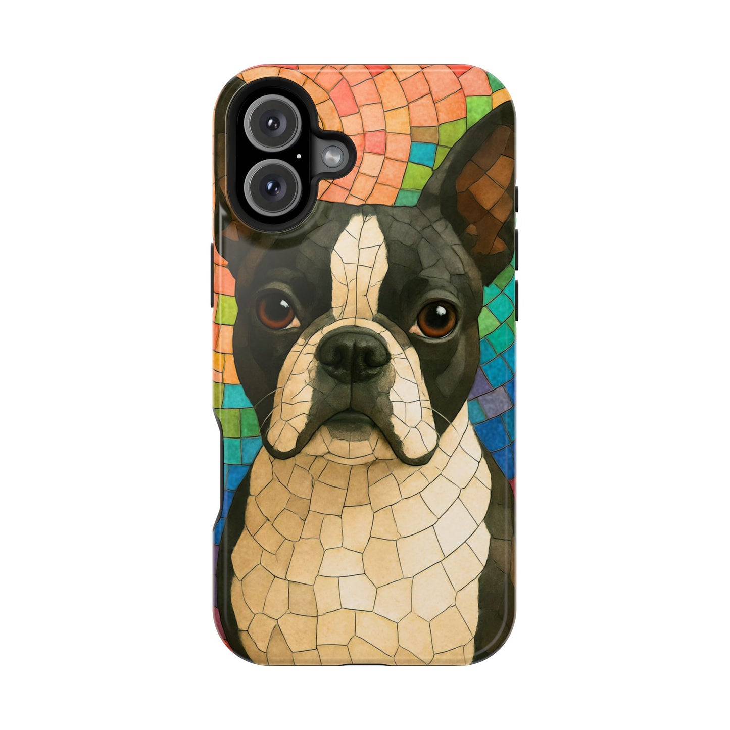 Boston Terrier Mosaic Phone Case, Boston Terrier Dog, Dog Phone Case, iPhone Dog Case, Dog Lover, Gift for Dog Lovers