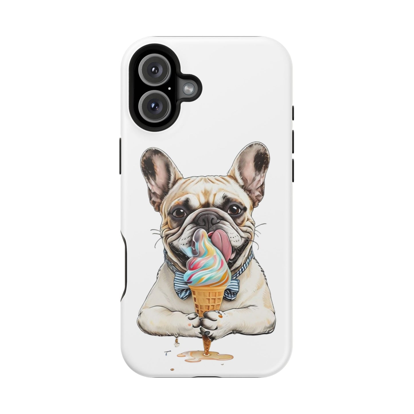 Adorable French Bulldog iPhone Case - Fun Animal Print, MagSafe Tough Cover, Perfect Pet Lover Gift