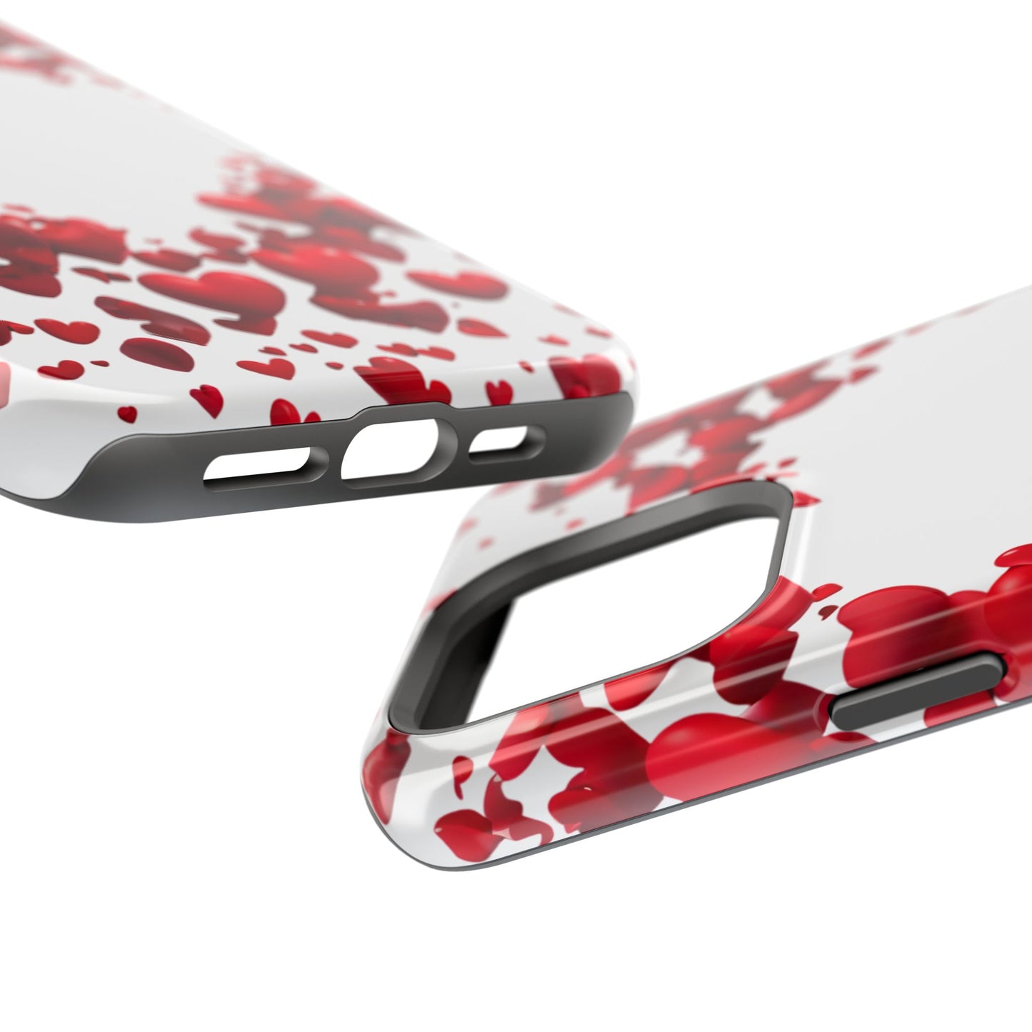 Heart-Shaped Heart Motif Magnetic Tough iPhone Case, Love Themed Phone Cover, Valentine's Day Gift,  Romantic Phone Case