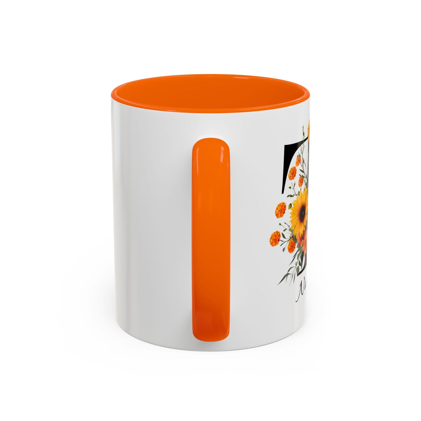 Personalized Floral Monogram - Letter T - Elegant Accent Coffee Mug – Personalized Mothers Day Gift