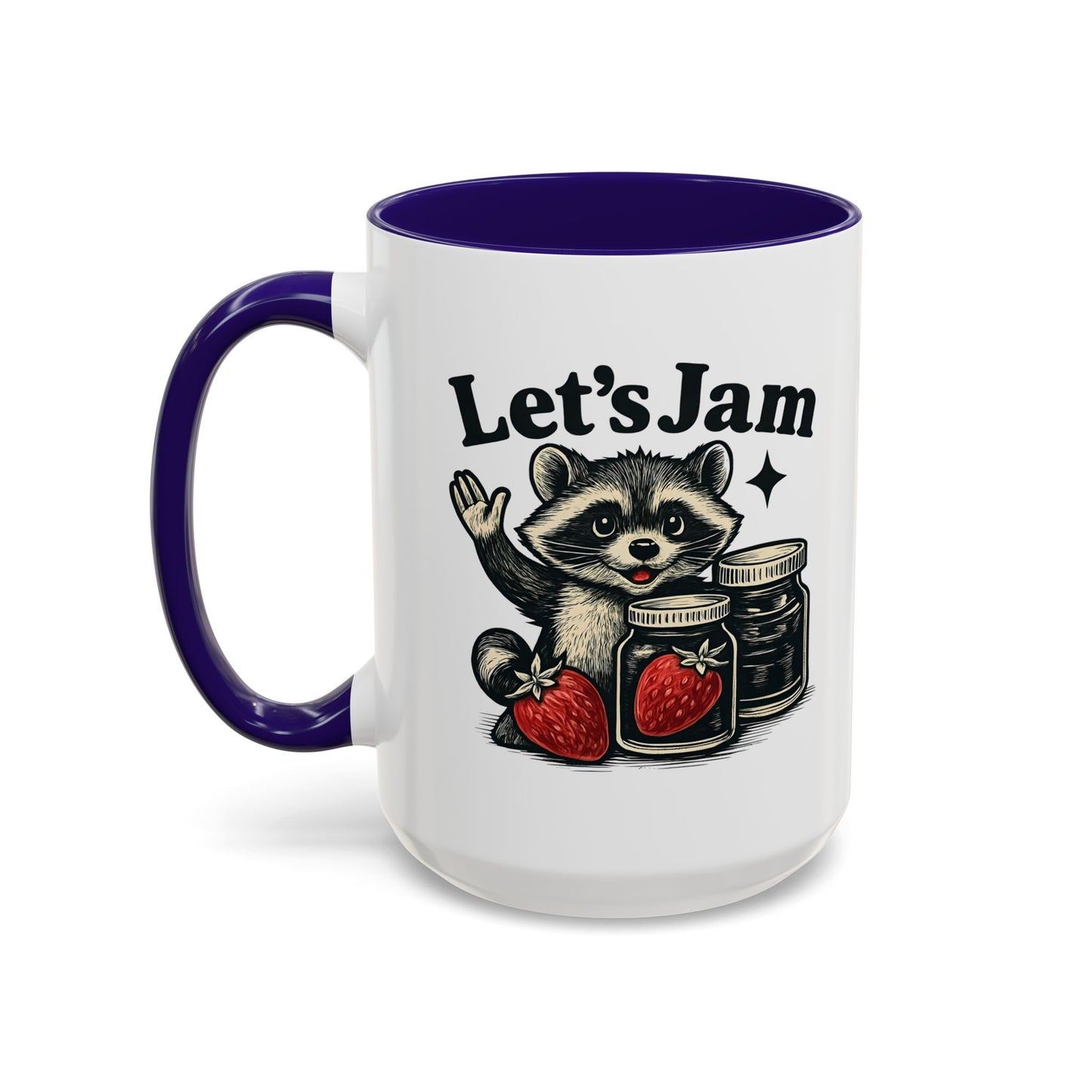 Racoon Mug, Racoon Gifts, Let's Jam Coffee Mug, Strawberry Mug, Cute Summer Mug, Raccoon Strawberry Mug, Funny Raccoon Mug, Trending Now