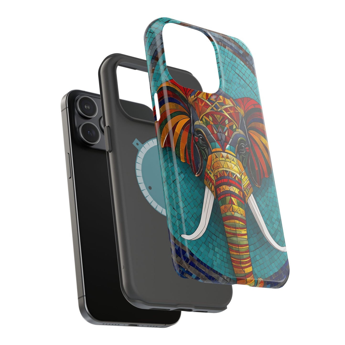 Artistic Elephant Phone Case, Elephant Case, Trendy iPhone Case, Elephant Lover Gift, Unique iPhone Case, Mosaic Design
