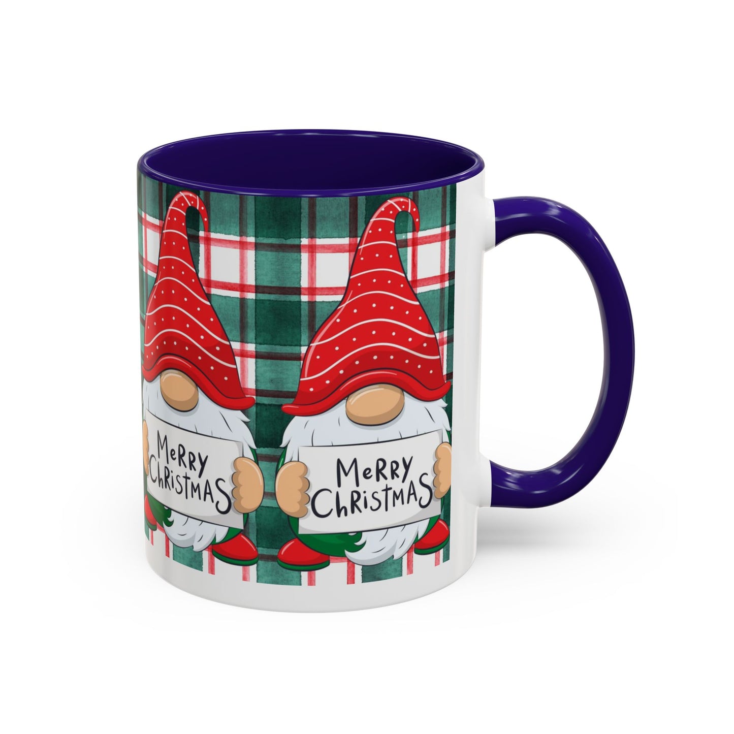 Plaid Merry Christmas Gnome Mug, Red Plaid Holiday Coffee Cup, Festive Gnome Lover Gift, Cute Hot Cocoa Mug, Winter Christmas Drinkware