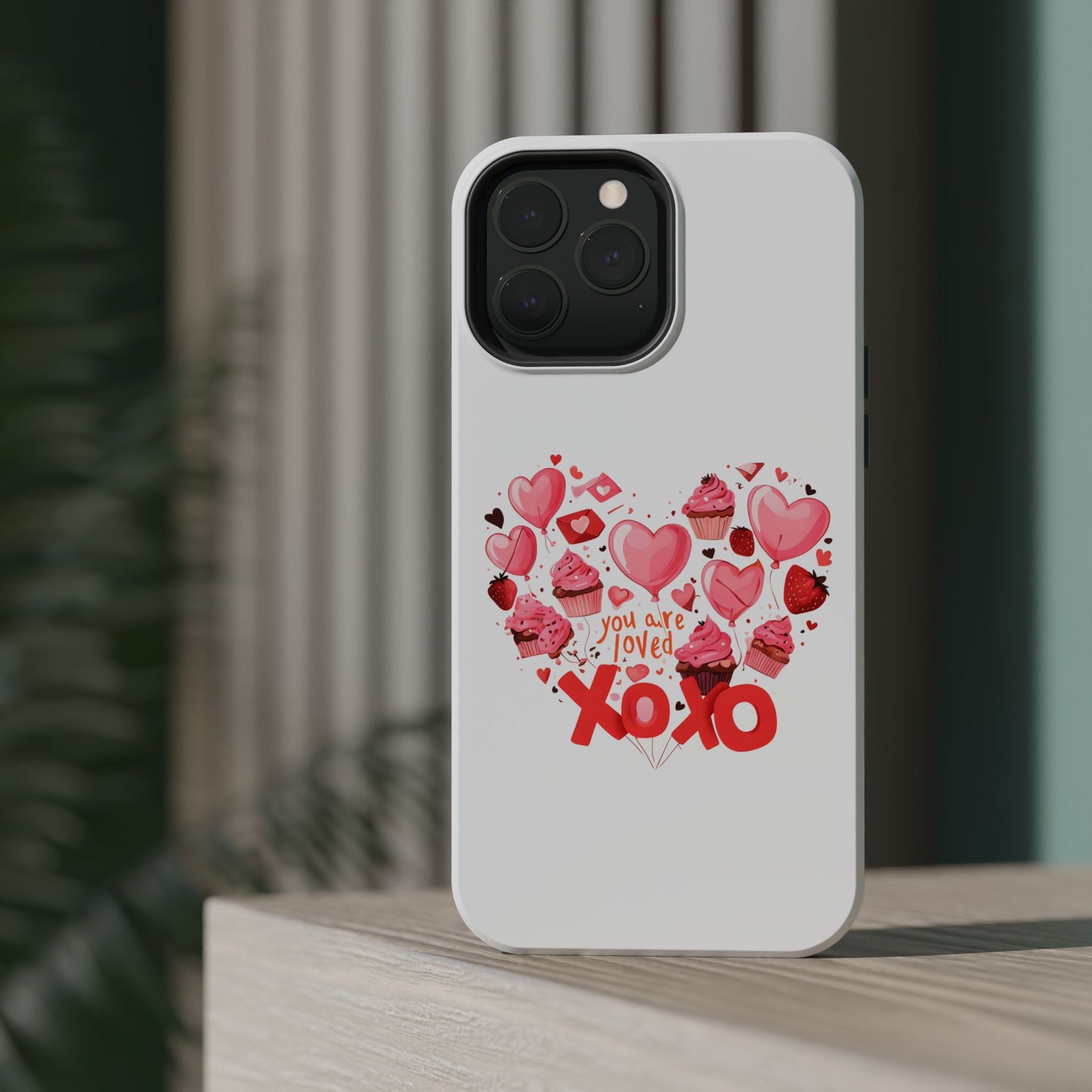 Valentine's Day Magnetic Tough Cases, Cute Phone Cover, Gift for Her, Love Heart Design, Personalizable Tech Accessory