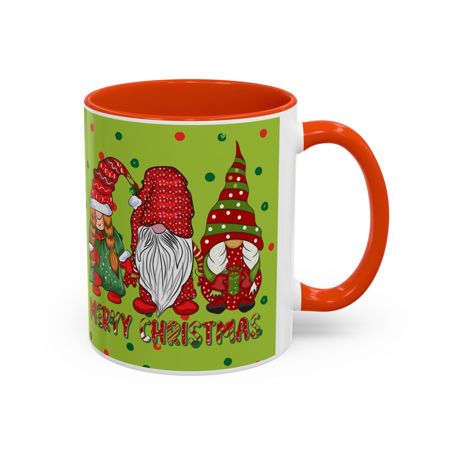 Merry Christmas Gnom Trio. Gnome Mug, Green Holiday Coffee Cup, Festive Hot Cocoa Mug, Cute Gnome Lover Gift, Cozy Winter Christmas Drinkware