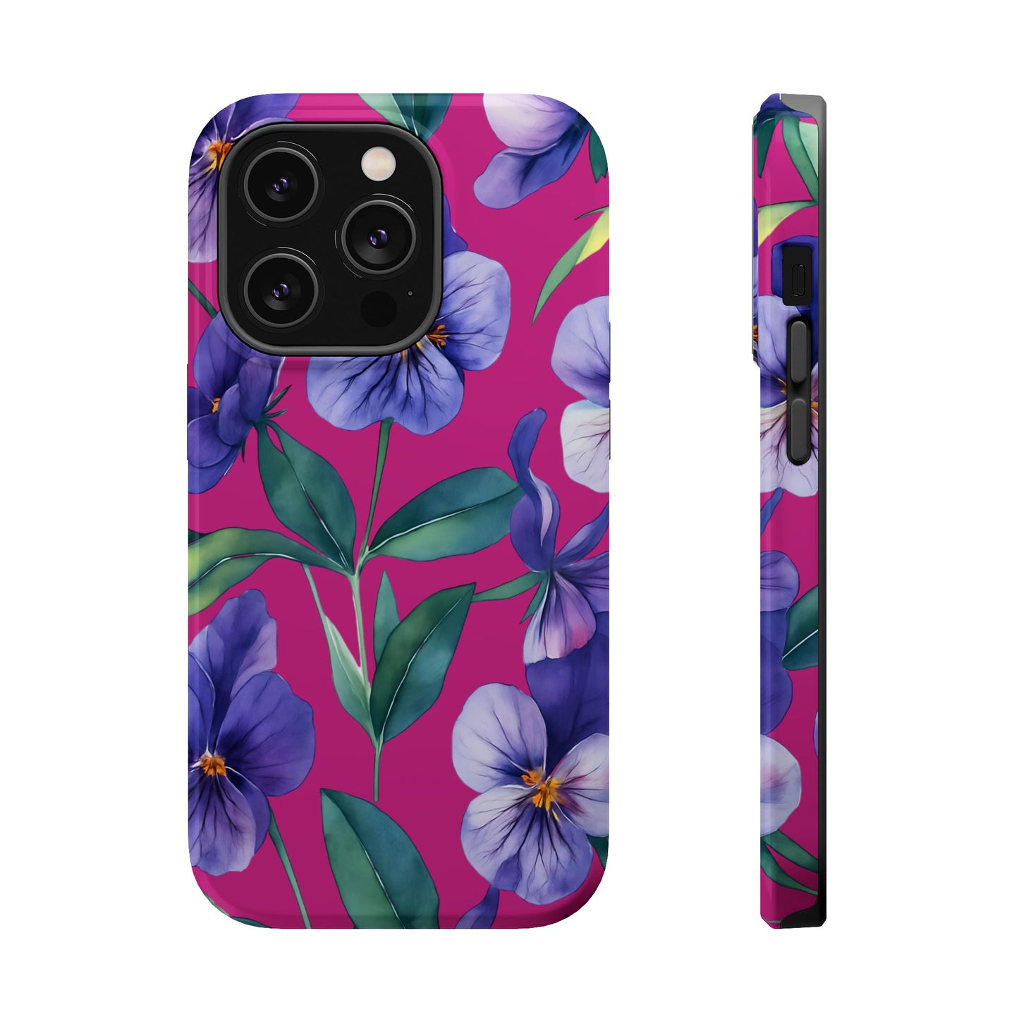 African Violet Floral Magnetic Tough Case, Summer Iphone Case, Wildflower Case, Flower Phone Cover, Stylish Phone Case