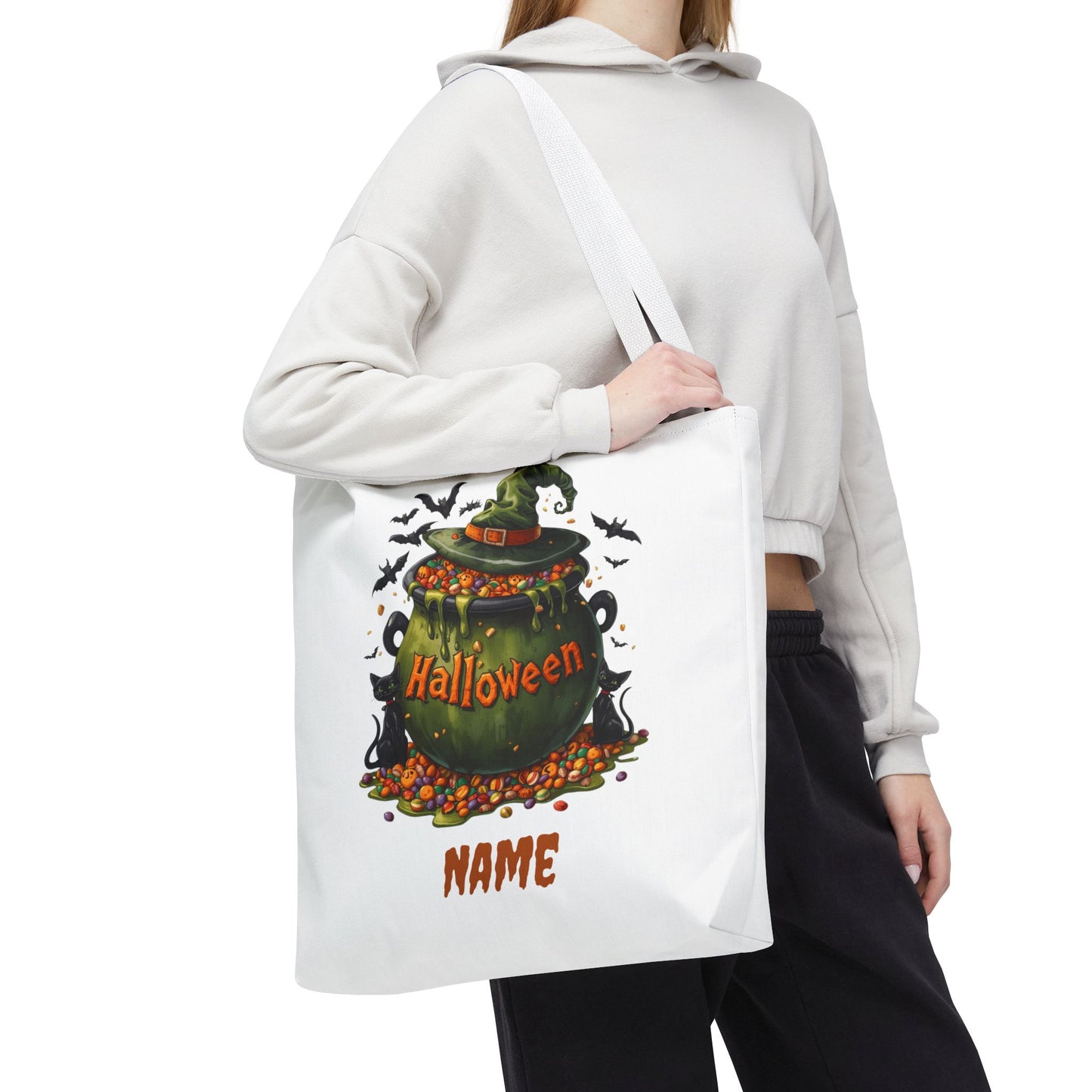 Custom Kids Halloween Trick or Treat Bag – Personalized Candy Tote Sack – Children’s Halloween Gift, Reusable Trick-or-Treat Tote
