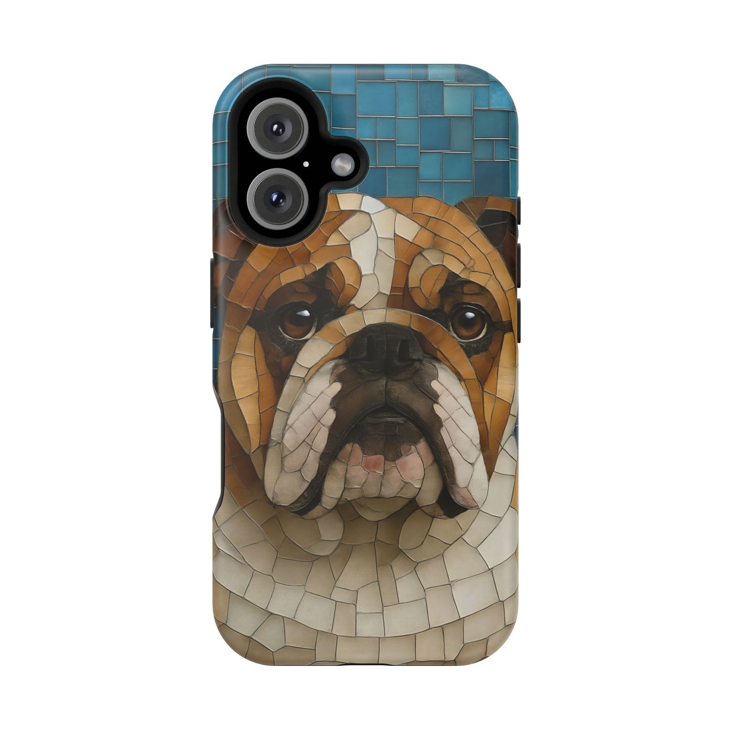 Bulldog Mosaic iPhone Charging Case - Pet Lover's Phone Cover, Dog-Inspired Gift, Unique Mobile Case, Customizable Dog Case, Animal Art Phone [...]