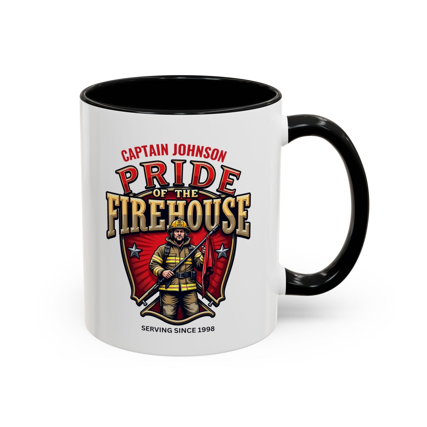 Personalized Pride of the Firehouse Shield Mug, Fire Department, Fire Fighter Gift, Firefighter Mug, Firefighter Dad Gift