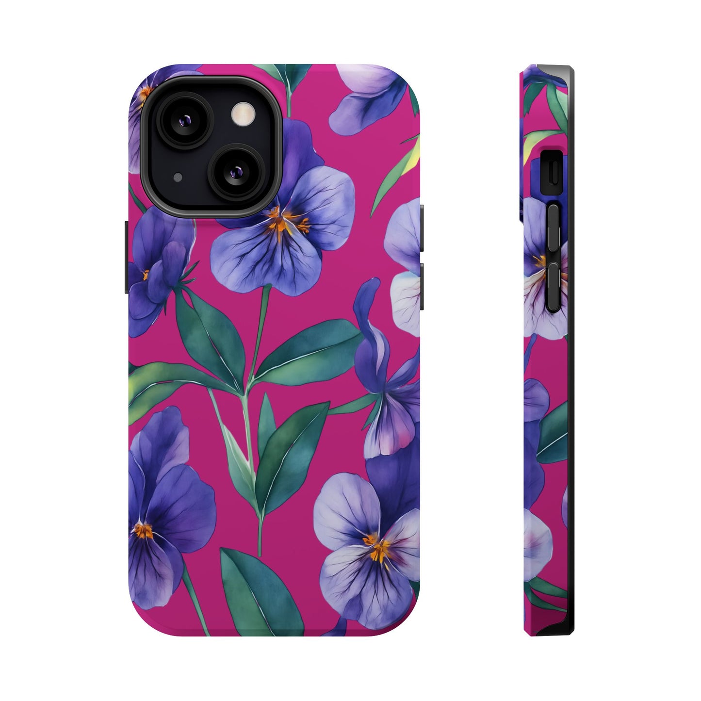 African Violet Floral Magnetic Tough Case, Summer Iphone Case, Wildflower Case, Flower Phone Cover, Stylish Phone Case