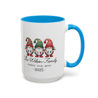 gnome mug, Personalized Family Gnome Christmas Mug, Custom Family Name 2025 Coffee Cup, Cute Holiday Gift for Family, Christmas Gnome Mug Keepsake