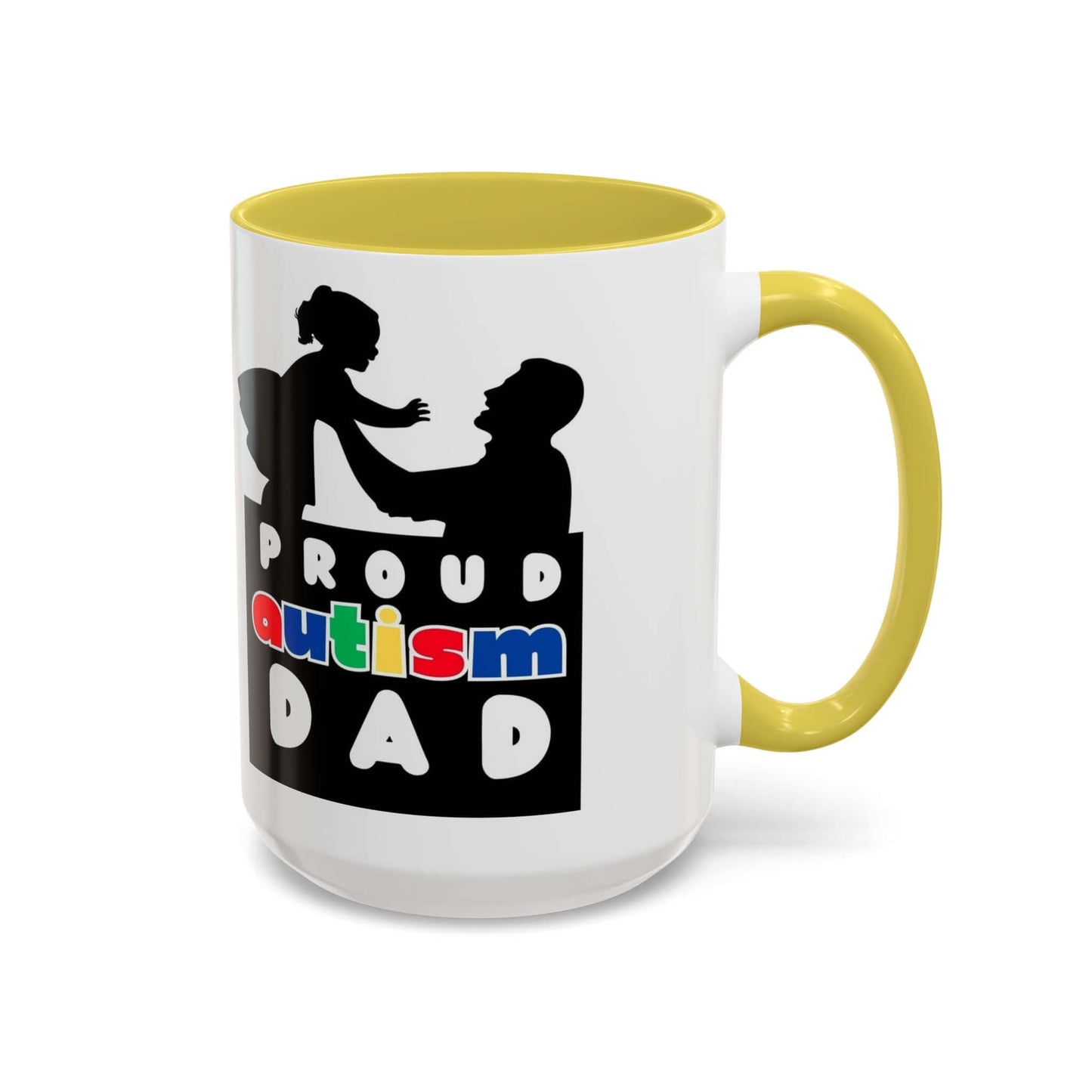 Autism Dad Multi Color Mug, Autism Spectrum Disorder, Neurodiversity Pride Merch, Autism Awareness, Inclusion Matters