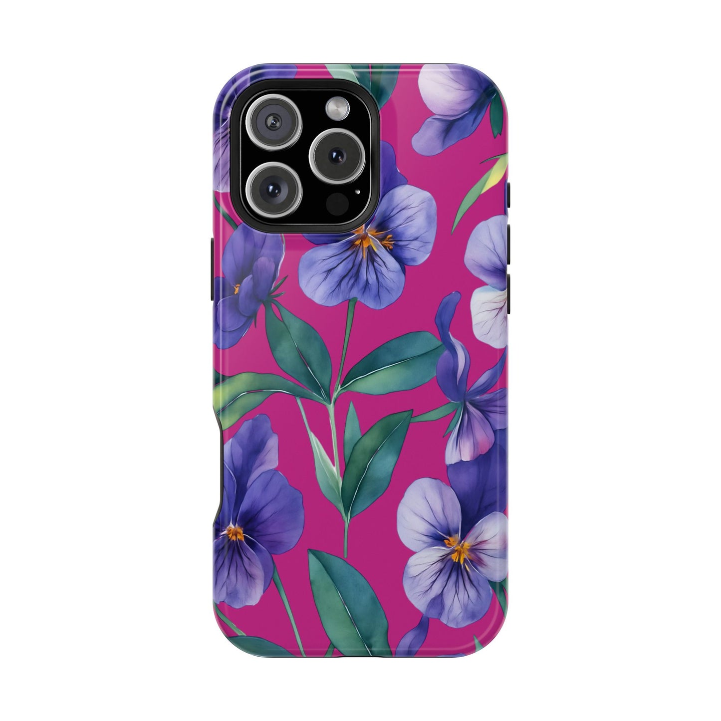 African Violet Floral Magnetic Tough Case, Summer Iphone Case, Wildflower Case, Flower Phone Cover, Stylish Phone Case