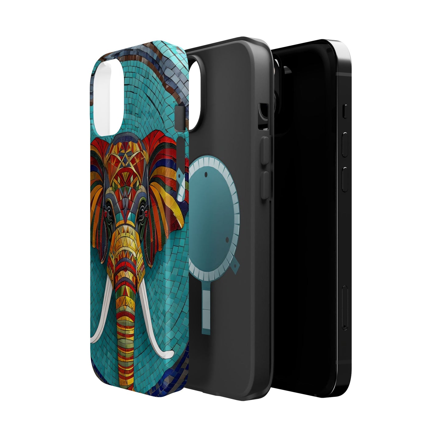 Artistic Elephant Phone Case, Elephant Case, Trendy iPhone Case, Elephant Lover Gift, Unique iPhone Case, Mosaic Design