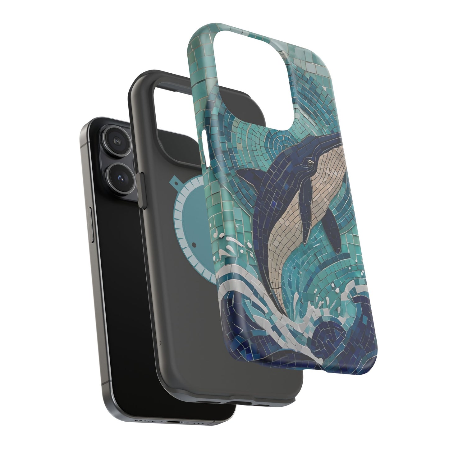 Whale Watching Mosaic iPhone Case, Whale Art, Unique Phone Case, Humpback Whale, Whale Gift, Marine Biology, Whale Watcher
