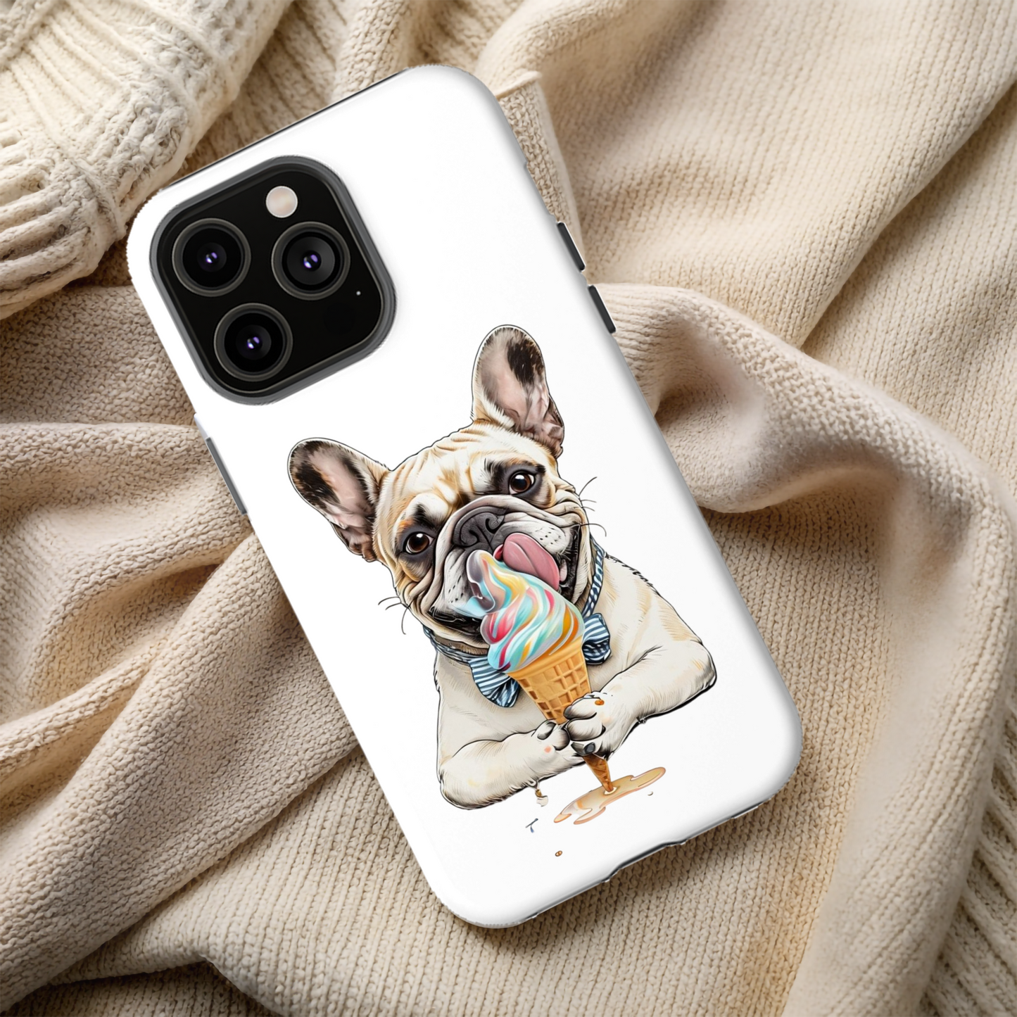 French Bulldog iPhone Case, Ice Cream Phone Case, Frenchie Mom Gift, Dog Phone Case, French Bulldog Lover Gift