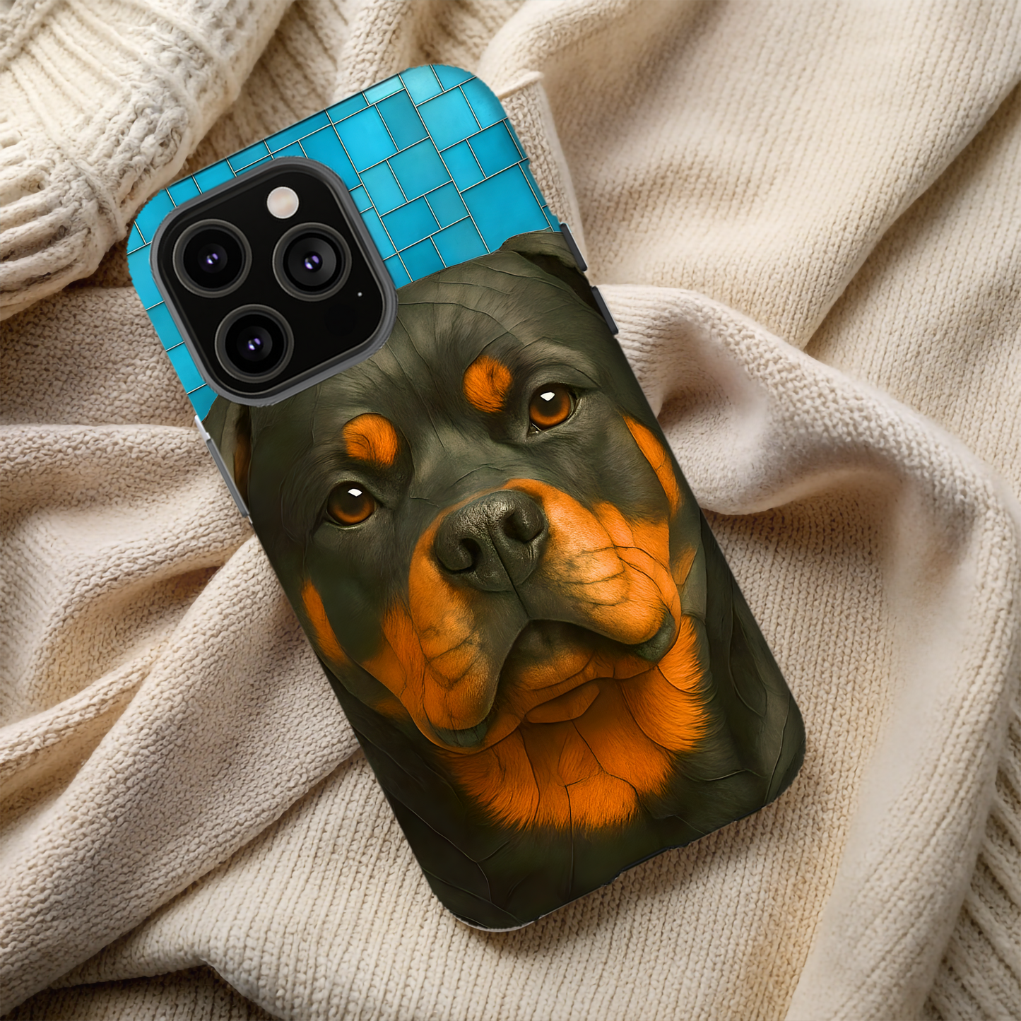 Rottweiler Mosaic Phone Case, Rottie Mama Phone Cover, Rottweiler Mama Gift, Dog Lover Gift, iPhone Dog Case