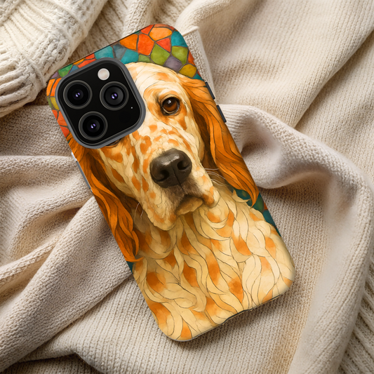 English Setter Mosaic Phone Case, Irish Setter, Dog Phone Case, iPhone Dog Case, Dog iPhone Case, Dog Lover Gift