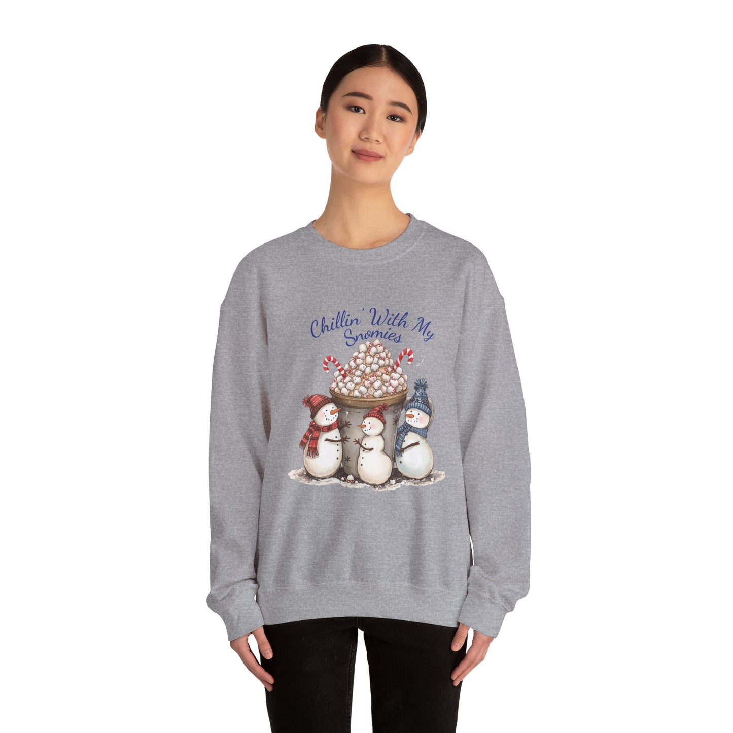 Chillin with my Snomies Sweatshirt, Snowman Apparel, Funny Snowman Shirt, Cute Snowman, Let It Snow, Snowman Lover Gift
