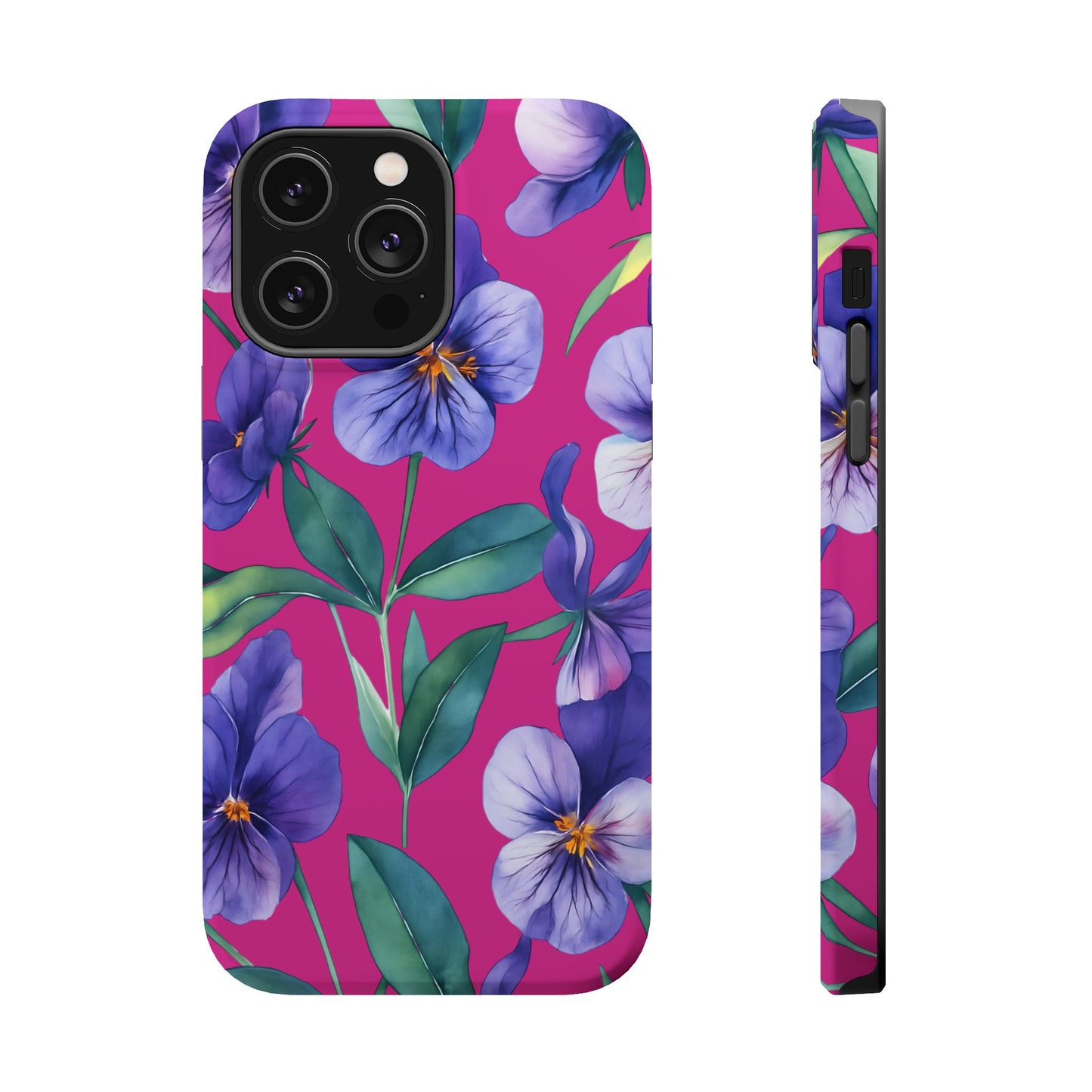 African Violet Floral Magnetic Tough Case, Summer Iphone Case, Wildflower Case, Flower Phone Cover, Stylish Phone Case