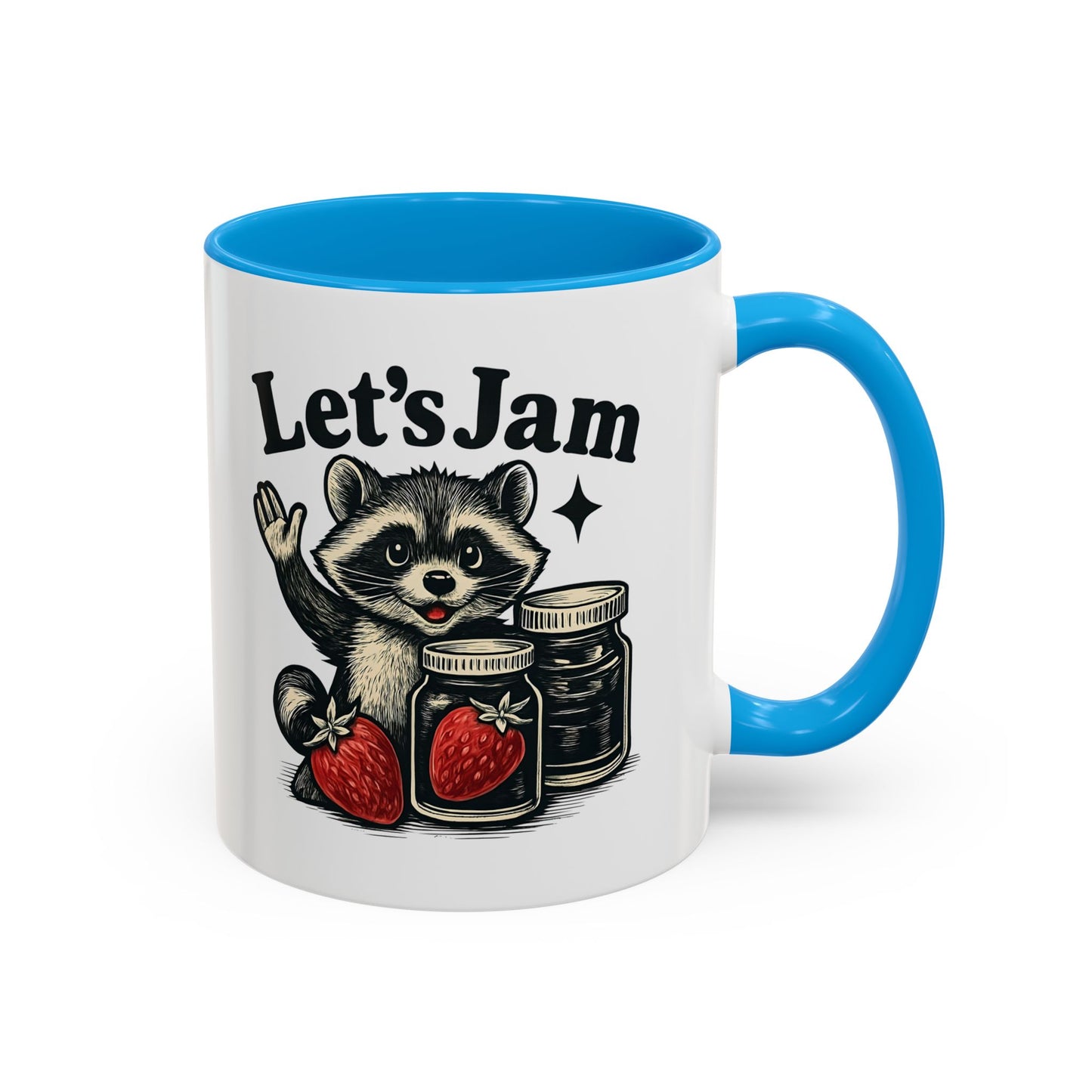 Racoon Mug, Racoon Gifts, Let's Jam Coffee Mug, Strawberry Mug, Cute Summer Mug, Raccoon Strawberry Mug, Funny Raccoon Mug, Trending Now