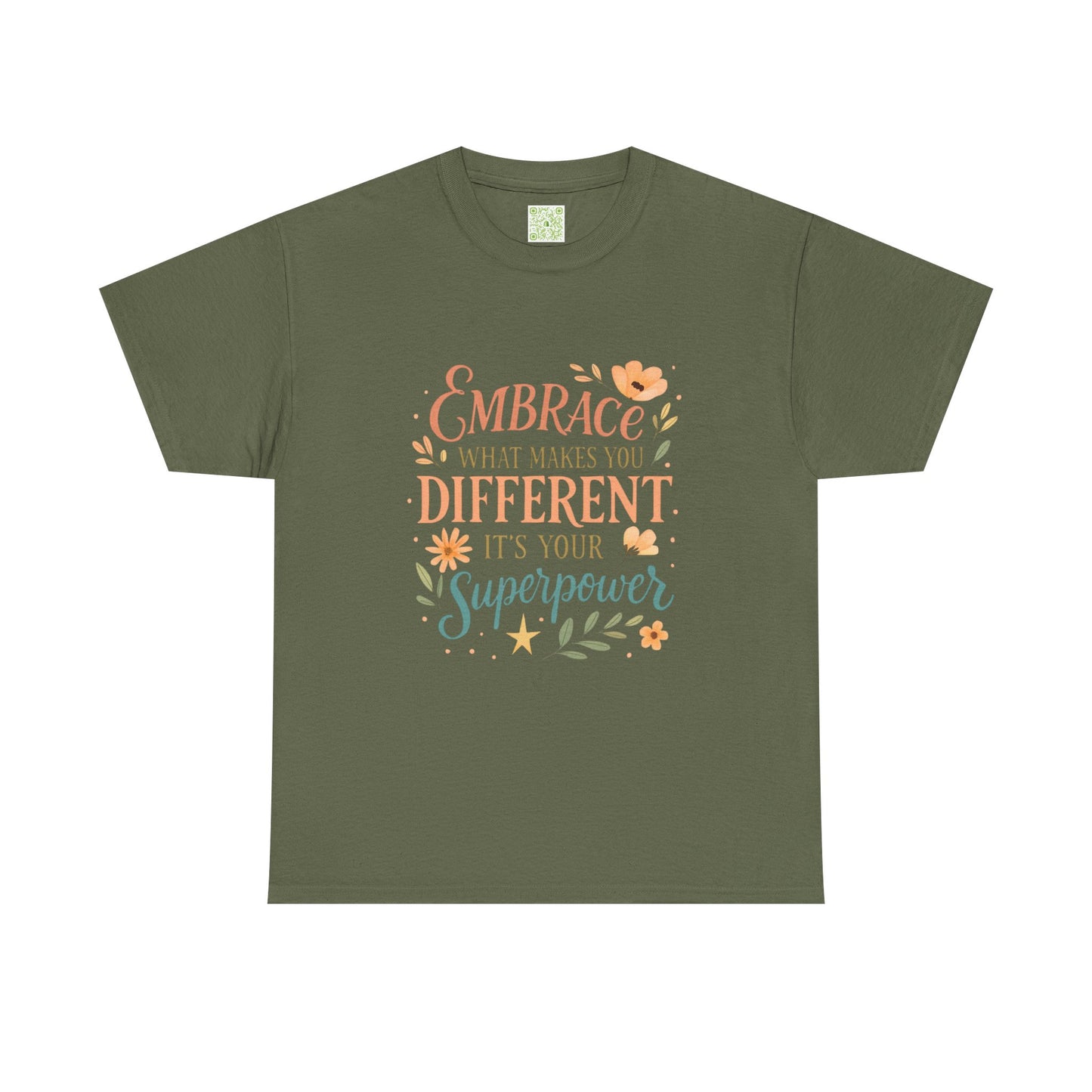 Type 4 Embrace What Makes you Different its your Superpower Tee, Unisex Cotton Shirt for Self-Expression, Gift for Kids, Unique Style Tee