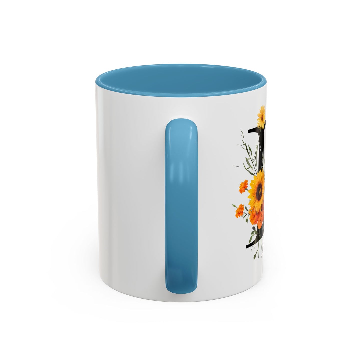 Personalized Floral Monogram - Letter L - Elegant Accent Coffee Mug – Personalized Mothers Day Gift