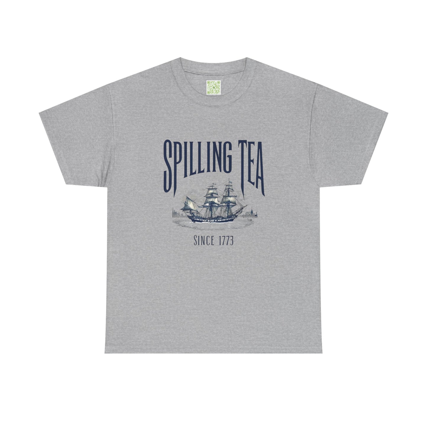 Spilling Tea Unisex Heavy Cotton Tee, Boston Tea Party Since 1773, Funny Patriot Shirt, History Gifts, Patriotic Shirt
